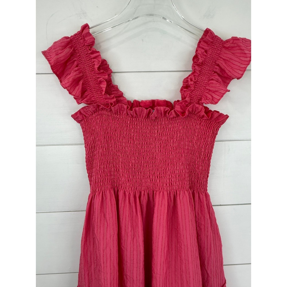 Hill House THE ELLIE NAP Dress Women SMALL WATERMELON SMOCKED MIDI - Picture 3 of 11